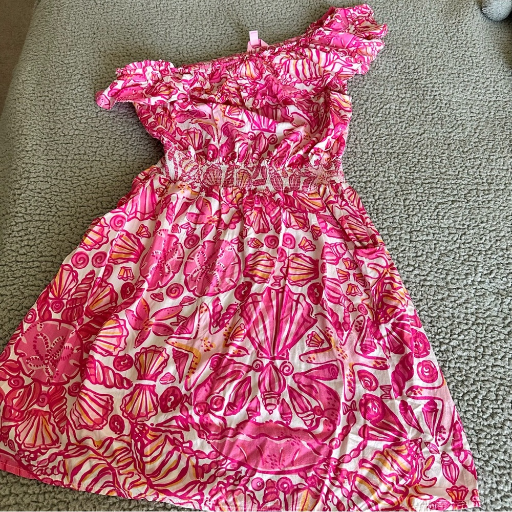 Lilly Pulitzer Vibrant Pink One Shoulder Dress